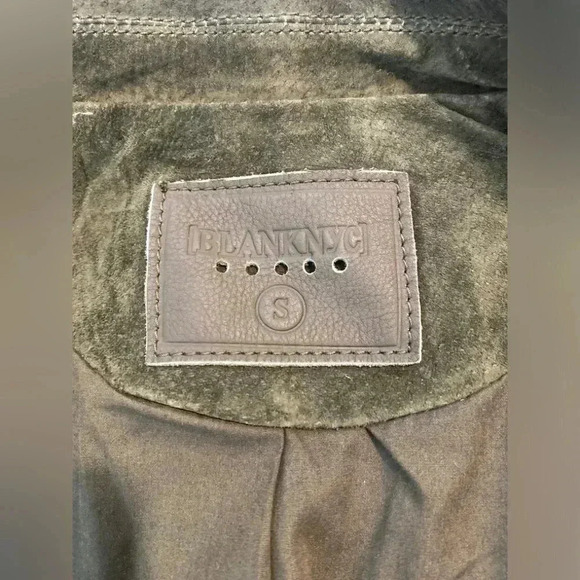 BlankNYC Suede Olive Green Moto Jacket Size Small - Picture 15 of 16